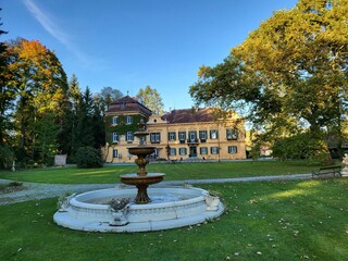 Springbrunnen mit Garten