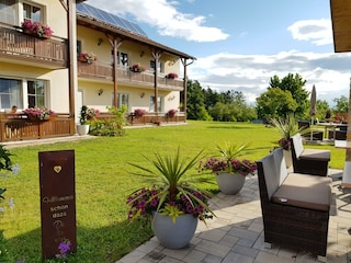 Haus mit Rezeption