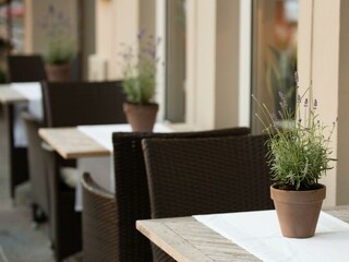 Auf der Terrasse sitzen