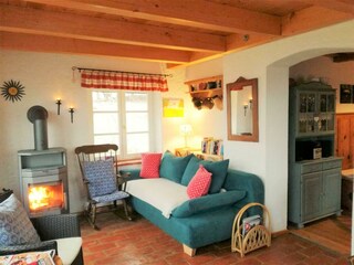 Veranda mit Kaminfeuer Romantikstöckl Altes Gehöft