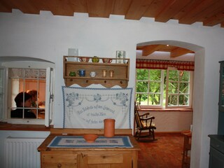 Wohnküche mit Veranda Romantikstöckl Altes Gehöft