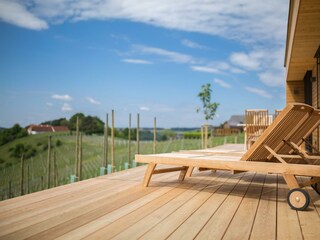 Terrasse mit Blick auf Weingärten