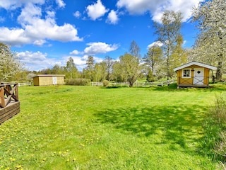 Blick in den Garten (hinter dem Haus)