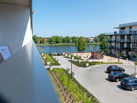 Appartement met uitzicht op de rivier, sauna, bad.