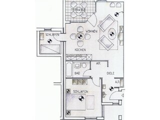 Grundriss der Ferienwohnung