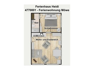 Apartamento de vacaciones Borkum Plano de planta 23