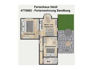 Vakantieappartement Borkum Grondplan 27