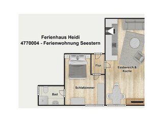 Vakantieappartement Borkum Grondplan 22