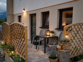 Terrace with a view to the mountains