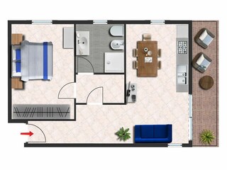 Appartamento per vacanze Brenzone sul Garda Pianta del piano 42