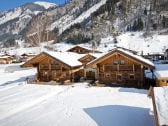 Alpine chalet in winter