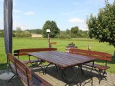 Terrasse mit freiem Blick ins Gerdautal