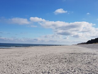 Neu aufgeschwemmter breiter Sandstrand