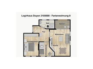 Vakantieappartement Juist Grondplan 30