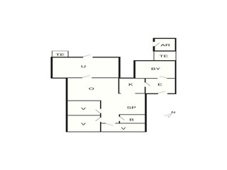 Vakantiehuis Virksund Grondplan 32
