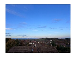 Blick aus dem Dachfenster in der Küche