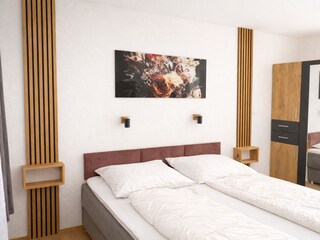 Schlafzimmer mit Boxspringbett