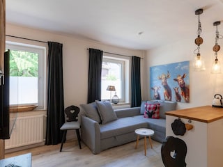 Wohn-/Schlafbereich mit offener Küche