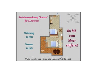Appartamento per vacanze Cattolica Pianta del piano 34