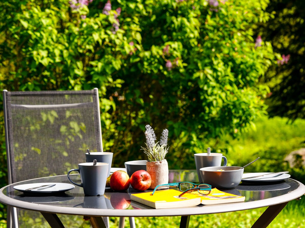 Terrasse Blick in den Park