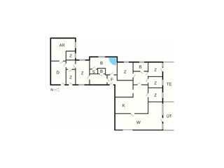 Vakantiehuis Harboøre Grondplan 43