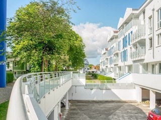 Blick in Richtung des Gartenappartements