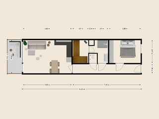 Vakantieappartement De Koog Grondplan 19