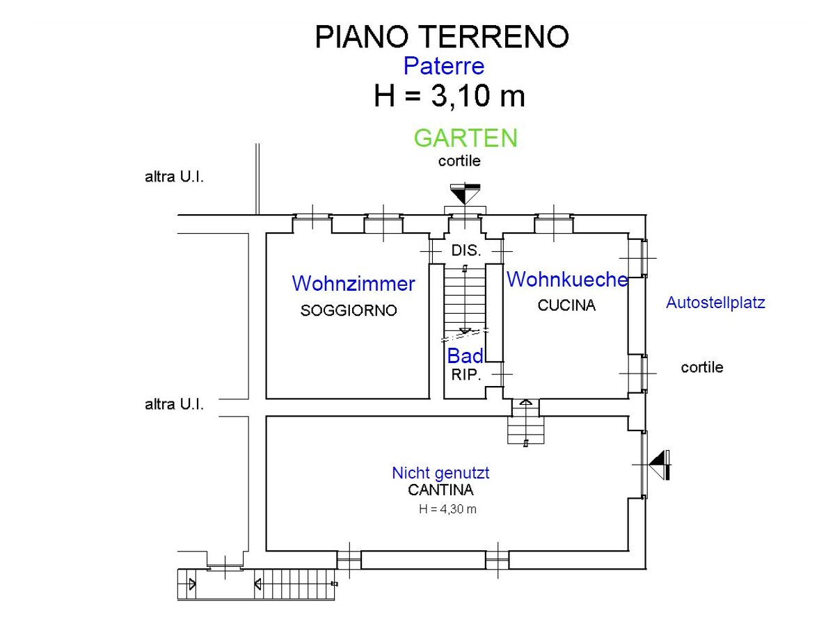 Grundriss Paterre Casa 1700