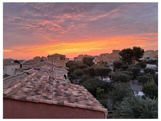 Sonnenuntergang auf dem Balkon