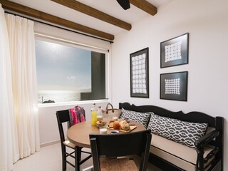 the dining area in the first floor