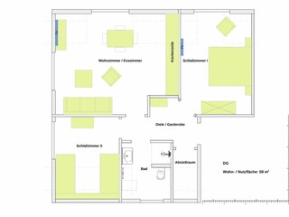 Vakantieappartement Carolinensiel Grondplan 19