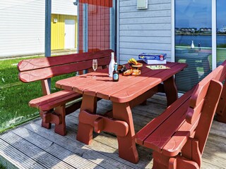 Terrasse mit Blick auf die Marina