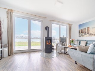 Kamin, direkter Zugang zur Terrasse, Ferienhaus Lieblingsplatz by Seeblick Ferien ORO,