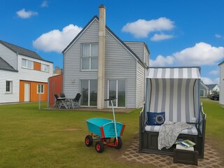 Strandkorb und Bollerwagen gehören zum Lieblingsplatz