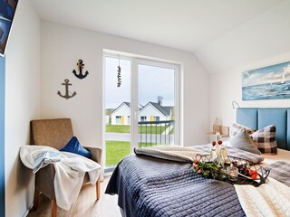 Schlafzimmer mit Blick auf die Ostsee