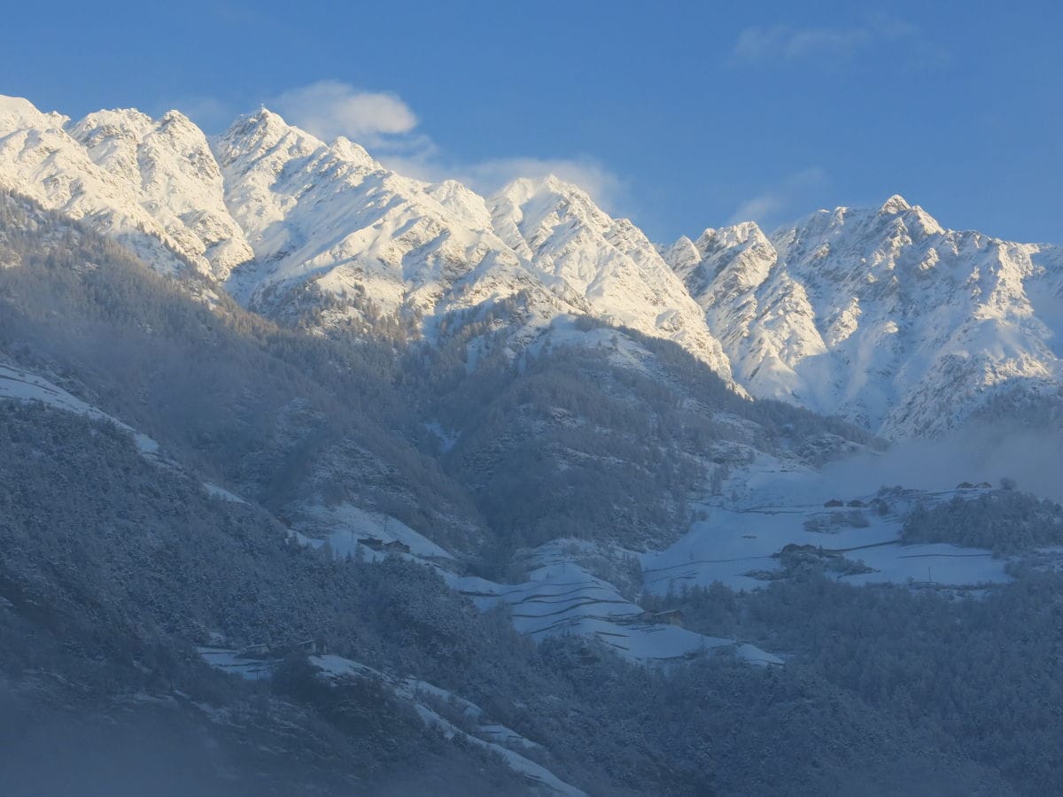 Blick auf Sonnenberg Naturns - Winter