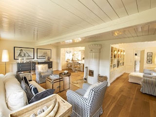 Living room with library