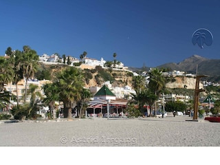 Hier Blick auf die belebte Strandpromenade