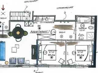 Appartamento Oostkapelle Pianta del piano 21