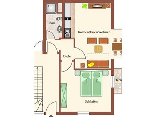 Grundriss Ferienwohnung 23