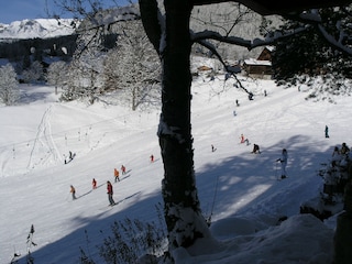 Übungs-Piste vom Chalet aus gesehen