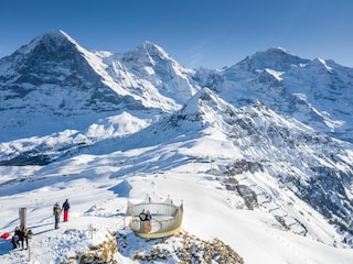 Männlichen Abfahrt mit Eiger,Mönch,Jungfrau