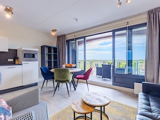 Wohnzimmer mit Blick auf die Dünen