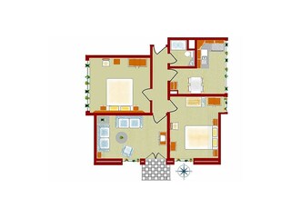 Vakantieappartement Norderney Grondplan 22