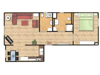Vakantieappartement Borkum Grondplan 22