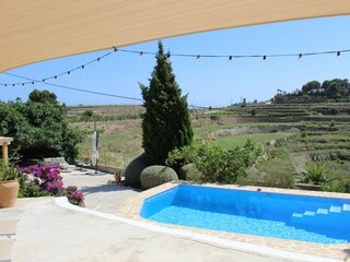 The finca has a private pool with beautiful views