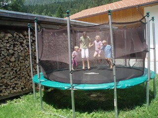 Children on the trampoline