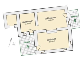 Appartamento per vacanze Arcevia Pianta del piano 40