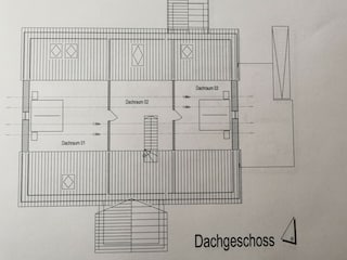 Grundriss Spitzboden mit zwei Schlafzimmern