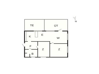 Casa de vacaciones Vaeggerløse Plano de planta 3